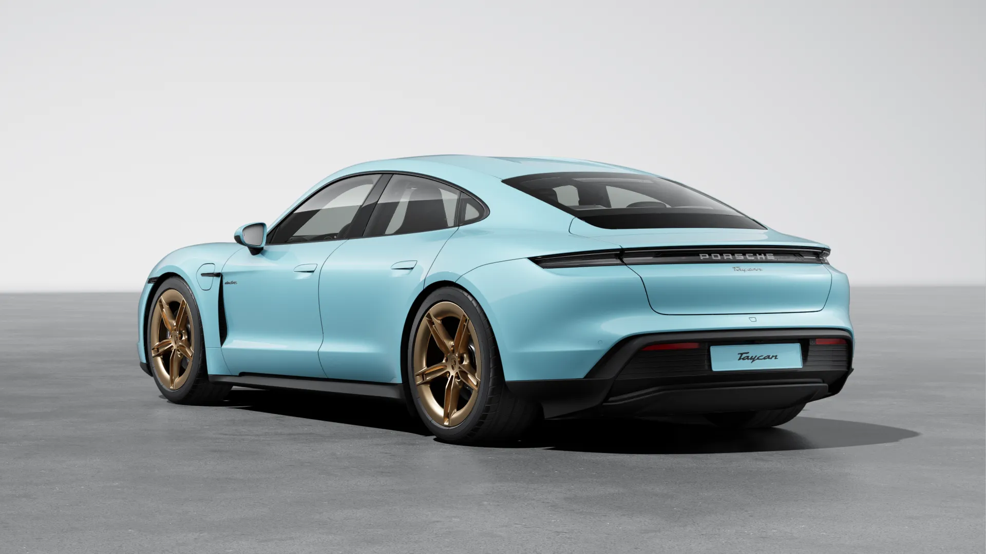 Porsche Taycan Blue Side View